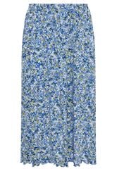 YOURS Curve Blue Floral Print Maxi Skirt