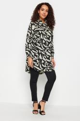 M&Co Black Abstract Print Shirt Dress | M&Co 2