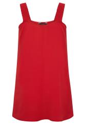 LIMITED COLLECTION Curve Plus Size Red Shirred Strap Cami Vest Top | Yours Clothing 6