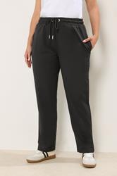 YOURS Plus Size Black Straight Leg Joggers | Yours Clothing 3