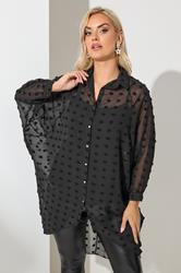 YOURS LONDON Plus Size Black Longline Batwing Sleeve Shirt  | Yours Clothing 3