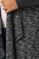 YOURS Plus Size Grey Ribbed Faux Leather Sleeve Cardigan | Yours Clothing 4
