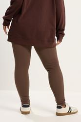 YOURS Plus Size Brown Ribbed Leggings | Yours Clothing 2