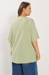 YOURS Plus Size Green Floral Graphic T-Shirt | Yours Clothing 2