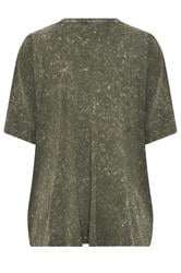 YOURS Plus Size Green Acid Wash 'Cosmic' Oversized T-Shirt | Yours Clothing 6