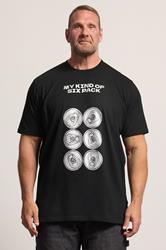 BadRhino Big & Tall Black Extra Long 'Six Pack' Graphic T-Shirt | BadRhino 3