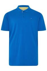 BadRhino Big & Tall Blue & Yellow Contrast Polo Shirt