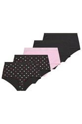 YOURSET 5 PACK Plus Size Pink Heart Print Full Briefs | Yours Clothing 3