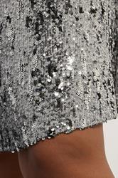 YOURS Plus Size Silver Sequin Embellished Mini Skirt | Yours Clothing 6
