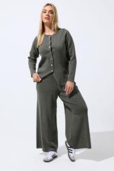 LIMITED COLLECTION Plus Size Grey Knitted Trousers | Yours Clothing 1