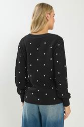 LTS Tall Women's Black & White Polka Dot Cardigan | Long Tall Sally 2