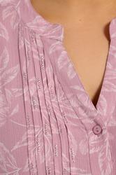 YOURS Plus Size Pink Leaf Print Pintuck Blouse | Yours Clothing 4