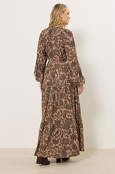 LTS Tall Women's Natural Brown Tie Waist Maxi Dress | Long Tall Sally 4