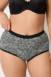 YOURSET 5 PACK Plus Size Black & Khaki Green Animal Print Full Briefs | Yours Clothing 2