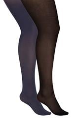 YOURSET Curve 2 PACK Navy Blue & Black 100 Denier Tights