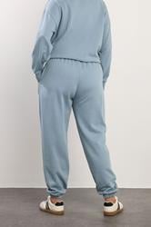 YOURS Plus Size Dusky Blue Cuffed Joggers | Yours Clothing 2