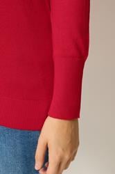 M&Co Red Long Sleeve V-Neck Jumper | M&Co 4