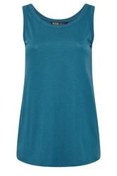 YOURS 2 PACK Plus Size Teal Blue & Pink Core Vest Tops | Yours Clothing 9