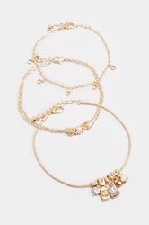 Gold Tone Chain Charm Bracelet | Yours Clothing 3