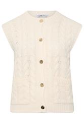 LTS Tall Women's Ivory White Cable Knit Button Vest Top | Long Tall Sally 1