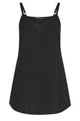 YOURS Curve Black Crinkle Cami Vest Top