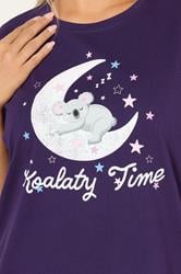 YOURS Plus Size Purple 'Koalaty Time' Pyjama Set | Yours Clothing 4