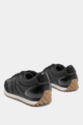 Black Quilted Trainers In Wide E Fit | Yours Clothing 4