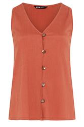 YOURS Curve Orange Textured Waistcoat