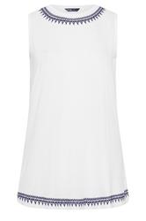 YOURS Plus Size White Embroidered Vest | Yours Clothing 5