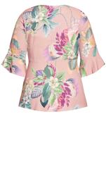 Evans Pink Floral Wrap Top 5