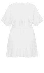 Evans White Ruffle Hem Wrap Mini Dress 4