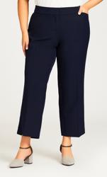 Evans Navy Blue Cropped Formal Trousers 1