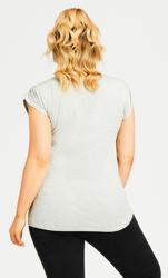 Evans Light Grey Sequin Pocket T-Shirt 4