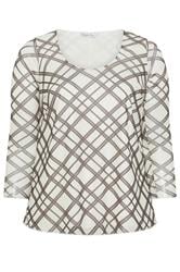 YOURS LONDON Curve Ivory White & Brown Check Top