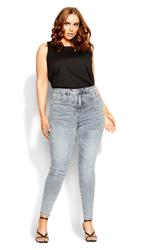 City Chic Dark Blue Denim Harley Sexy Corset Skinny Jeans