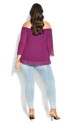 Evans Purple Pleated Off Shoulder Top 5