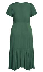 Plus Size Palm Love Ruffle Wrap Maxi Dress Jungle Green 6