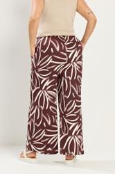 YOURS Plus Size Brown Abstract Print Wide Leg Trousers | Yours Clothing 4