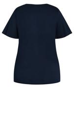 Evans Navy Blue 'Rogue' Sparkle Slogan T-Shirt 6