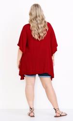 Evans Red High Low Frill Trim Top 5