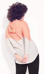 Honeycomb 3/4 Sleeve Grey Coral Hoodie 5