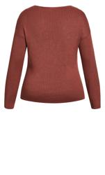 Evans Brown V-Neck Knitted Jumper 6
