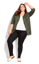 Evans Green Abstract Print Cardigan 2