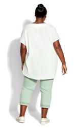 Evans Mint Green Embrioded Cropped Jeans 2