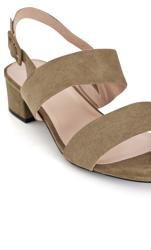 Evans Khaki Green EXTRA WIDE FIT Two Strap Sandals Evans