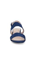 Two Strap Wide Fit Flat Navy Sandal 5