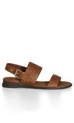 Wide Fit Weave Wedge Brown 2