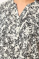 YOURS Curve Ivory White Dalmatian Print Notch Neck Blouse | Yours Clothing 4