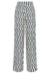 LTS Tall Navy Blue Wavy Print Wide Leg Trousers