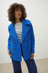 M&Co Coalt Blue Double Breasted Boucle Jacket | M&Co 3